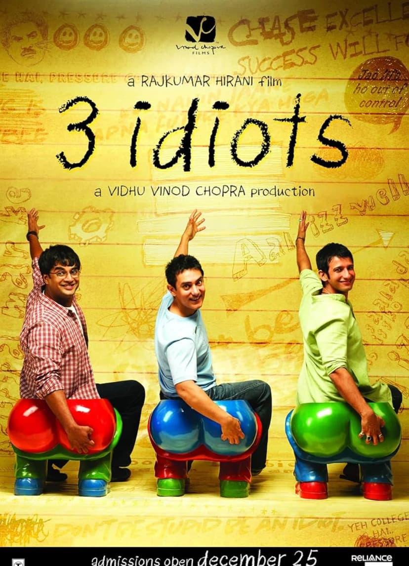 Poster of 3 Idiots (2009) - HD MKV 480p 720p 1080p - HDRip Movie