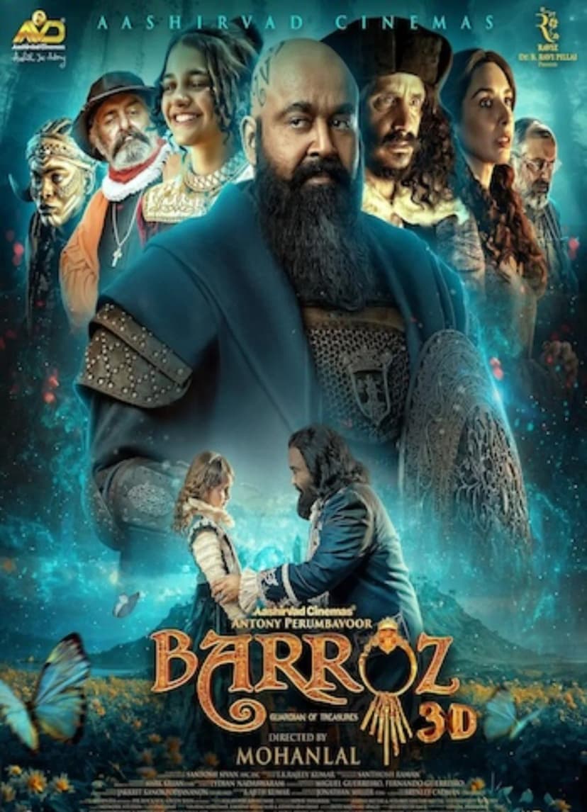 Poster of Barroz (2024) Hindi Dubbed - HQ HDRip 720p 480p Movie
